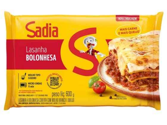 Lasanha Bolonhesa Sadia 600g